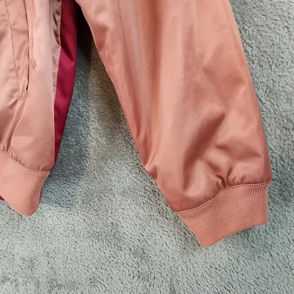 Jordan Flight Bomber Jacket Mens Medium Burgundy Pink Colorblock Zip Streetwear